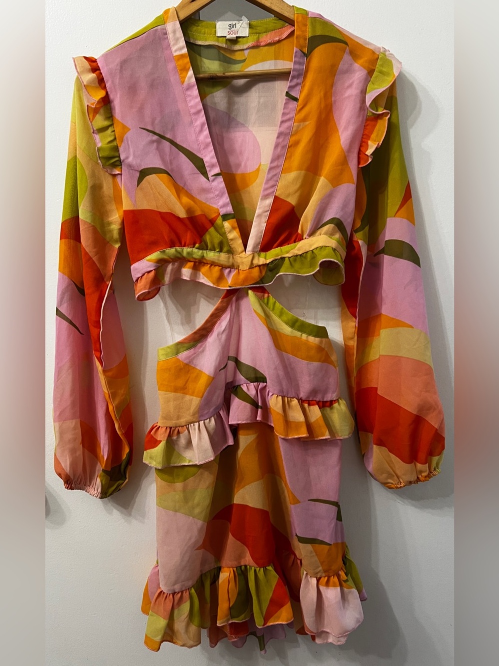 Multi-Color Ruffle Two-Piece Dress - Picture 3 of 4
